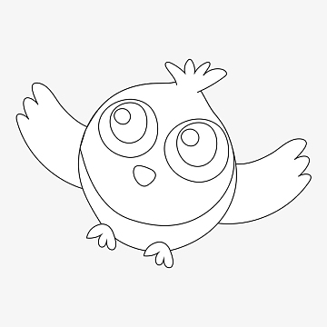 可爱线条小鸟简笔画