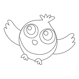 可爱线条小鸟简笔画