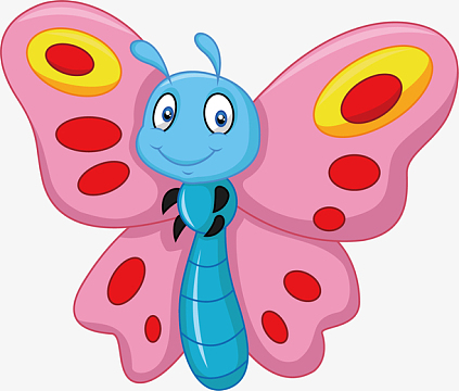 粉色蝴蝶卡通插画