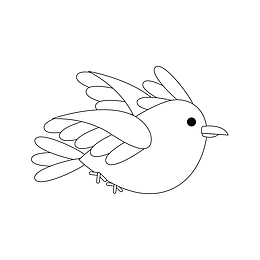 飞行在空中的鸟儿简笔画