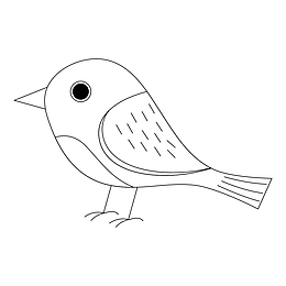 栖息的小鸟简笔画