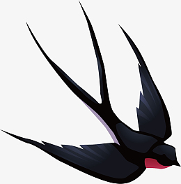 矢量图黑色的小燕子