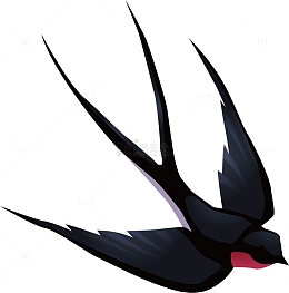 矢量图黑色的小燕子