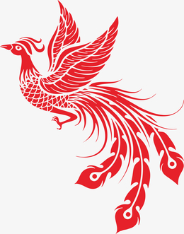 飞舞的凤凰剪纸图案