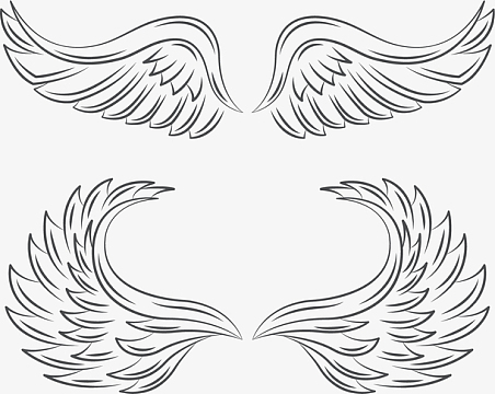 天使翅膀矢量素材_天使翅膀矢量图片元素-觅元素