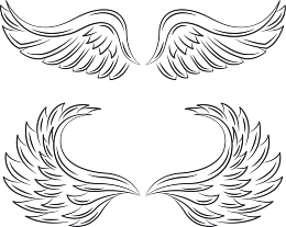 两对矢量天使翅膀