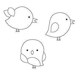 可爱小鸟线条简笔画