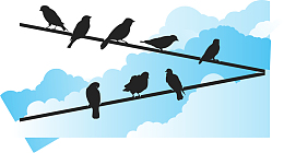 蓝天下的小鸟矢量