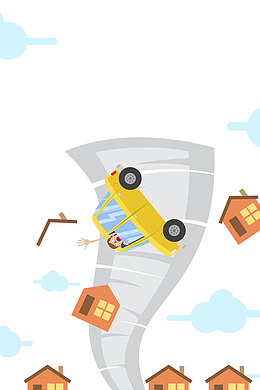 龙卷风自然灾害安全教育图案