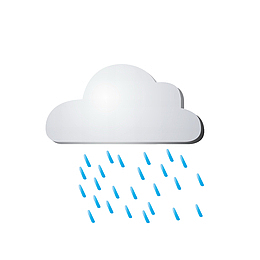 手绘大暴雨天气图标素材
