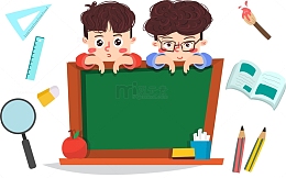 教育新学期学生黑板标签装饰
