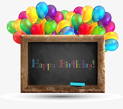 气球与黑板矢量素材