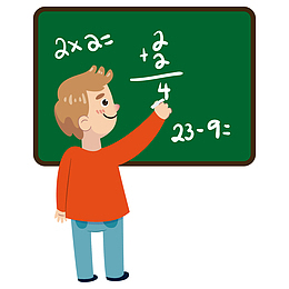 在黑板上做题的学生