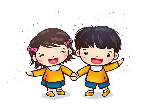 手牵手的男孩女孩png