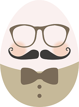 矢量图小胡子蛋蛋