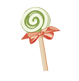 带蝴蝶结的棒棒糖手绘素材