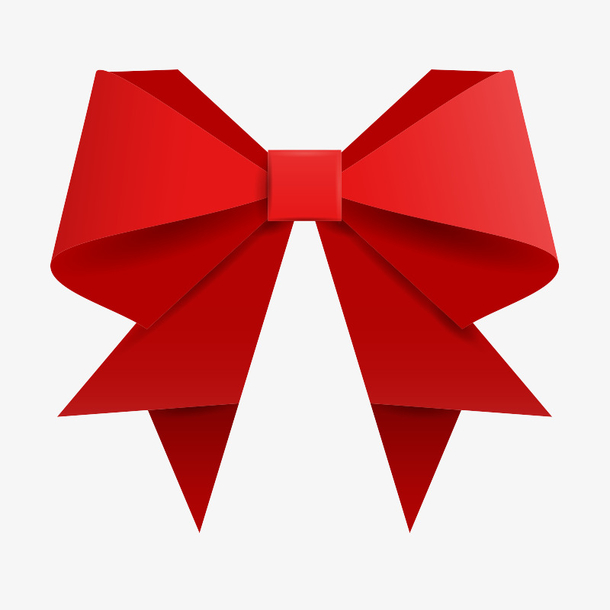 卡通手绘红色蝴蝶结