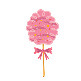 手绘粉色棉花糖矢量图