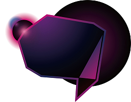 矢量蓝紫色发光标签