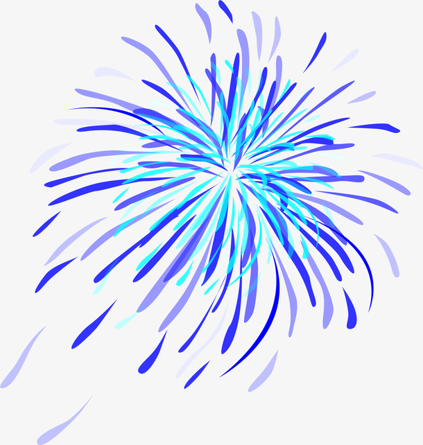 新春美丽蓝色烟花