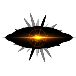 黄色光晕效果矢量图