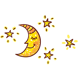 卡通手绘月亮星星设计