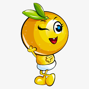 卡通眨眼的香橙