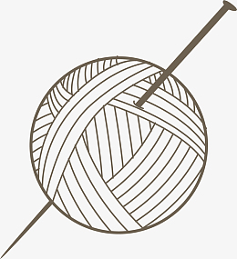 卡通手绘小清新插画装饰毛线球