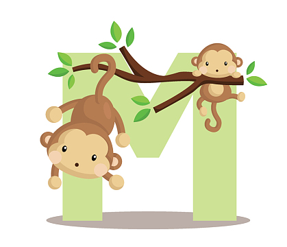 卡通手绘英文字母m