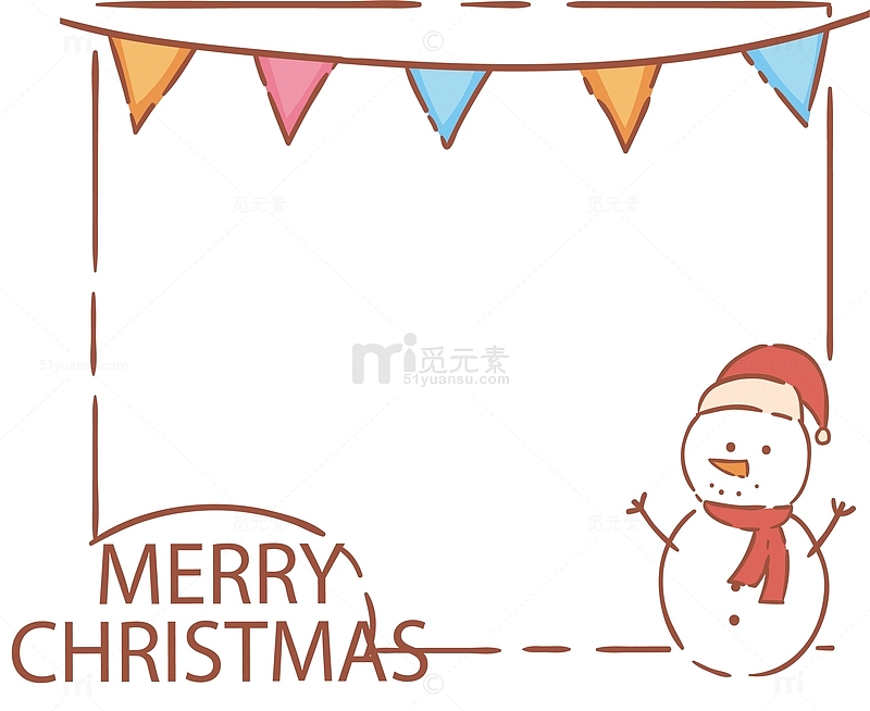 可爱圣诞节雪人边框