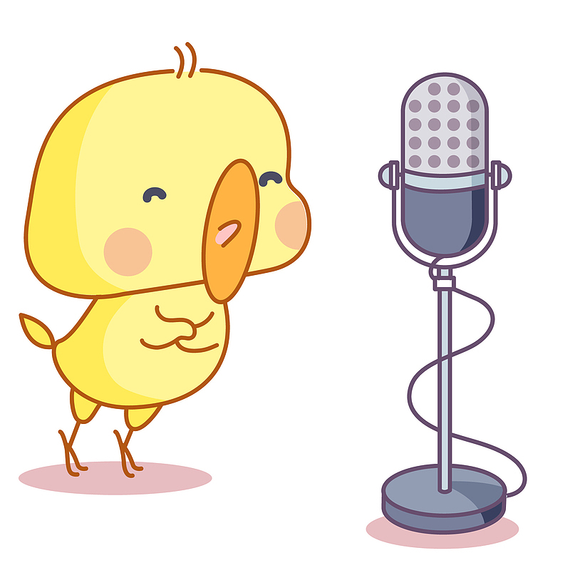 卡通唱歌的小鸭子