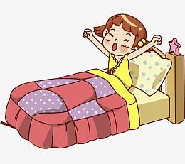 png起床的女孩pngpng卡通躺着安心睡觉小女孩.