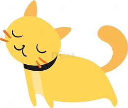 可爱软萌猫咪手绘闲躺图