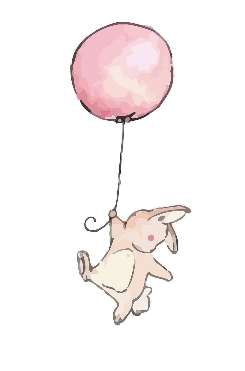 矢量兔子和气球