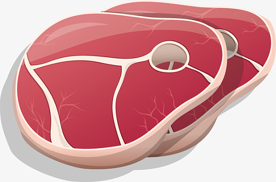 矢量手绘美味牛排