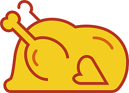 扁平化可爱卡通炸鸡图标