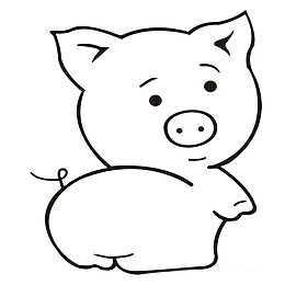 回头猪简笔画