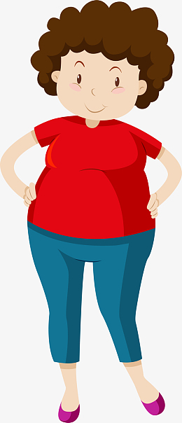 微笑可爱红衣胖阿姨