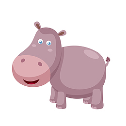 卡通可爱的河马动物设计