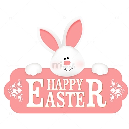 矢量手绘复活节兔子