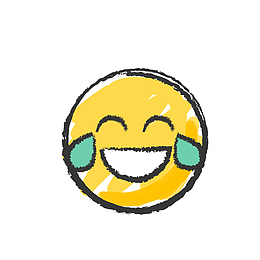 手绘笑哭表情免抠素材