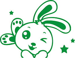 卡通可爱抛媚眼眨眼的兔子矢量