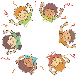 儿童节围成一圈的小朋友