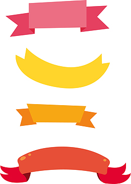 可爱彩带标题框