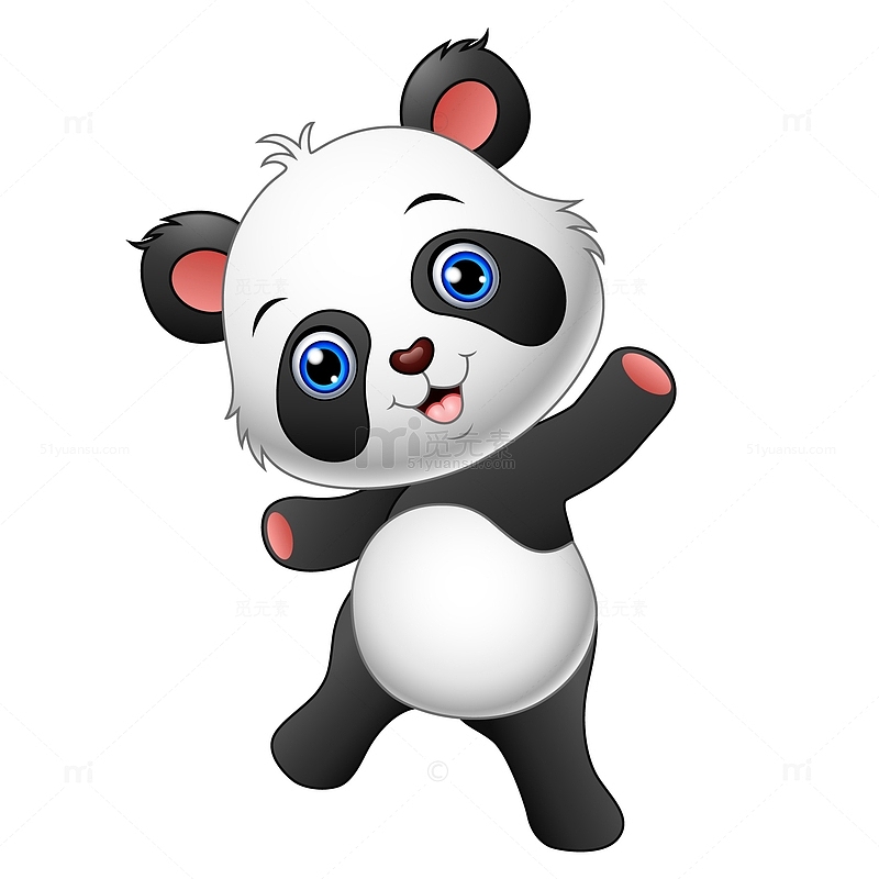可爱微笑的熊猫设计