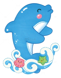 卡通可爱小海豚设计