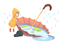 谷雨节气手绘可爱文艺风格插画配