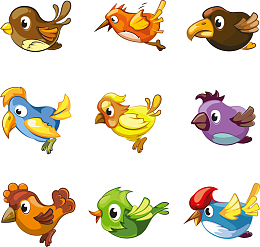 可爱矢量卡通小鸟