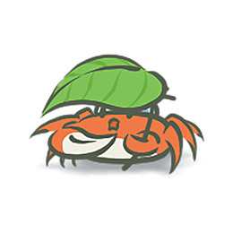 撑着叶子的可爱螃蟹