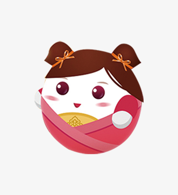可爱卡通汤圆女孩